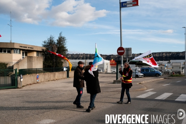 Manifestation contre la réforme des retraites à Aubenas