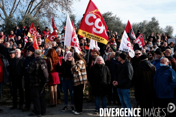 Manifestation contre la réforme des retraites à Aubenas