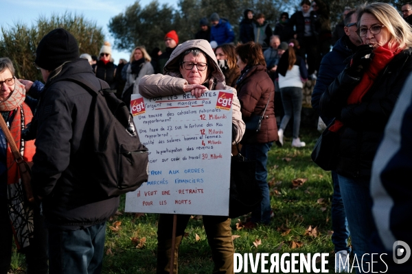 Manifestation contre la réforme des retraites à Aubenas