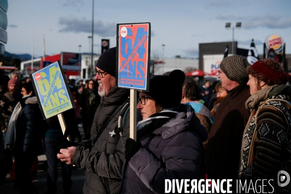 Manifestation contre la réforme des retraites à Aubenas