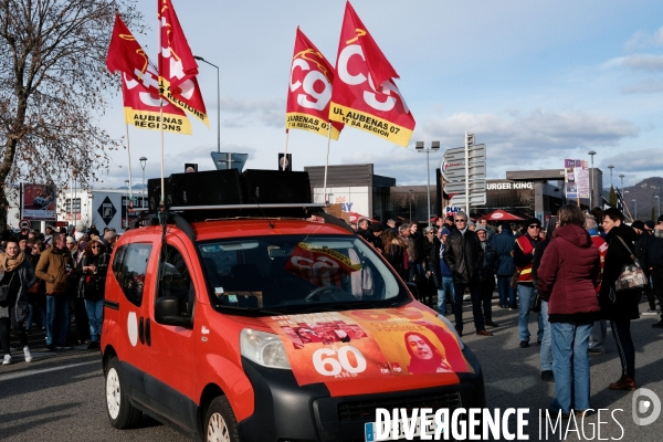 Manifestation contre la réforme des retraites à Aubenas