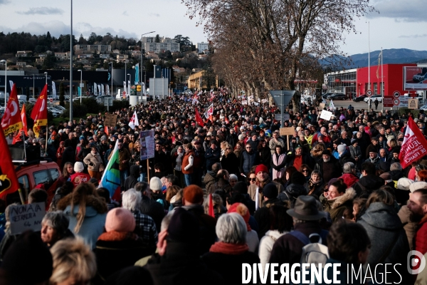 Manifestation contre la réforme des retraites à Aubenas