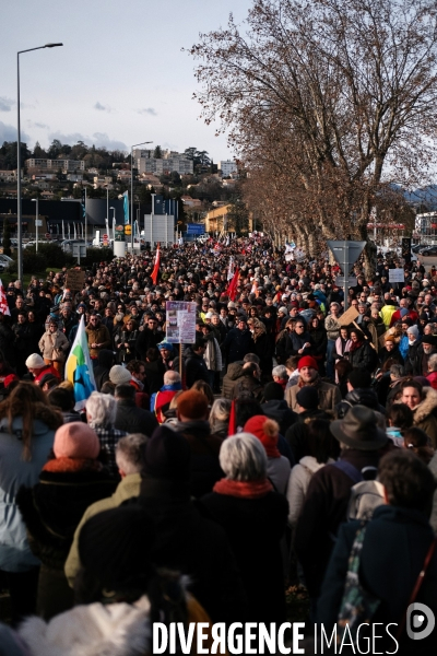 Manifestation contre la réforme des retraites à Aubenas