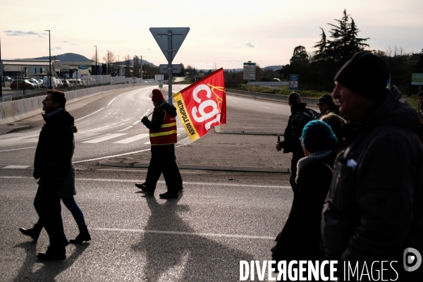 Manifestation contre la réforme des retraites à Aubenas