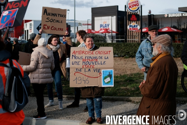 Manifestation contre la réforme des retraites à Aubenas