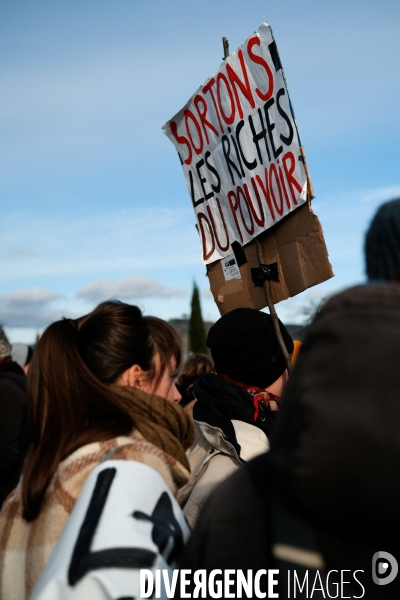 Manifestation contre la réforme des retraites à Aubenas