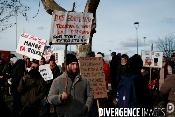 Manifestation contre la réforme des retraites à Aubenas