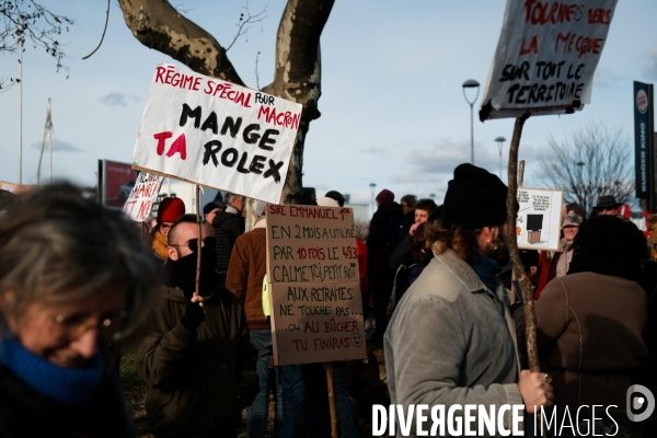 Manifestation contre la réforme des retraites à Aubenas