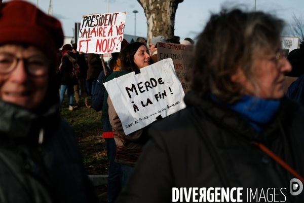 Manifestation contre la réforme des retraites à Aubenas