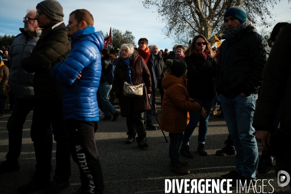 Manifestation contre la réforme des retraites à Aubenas