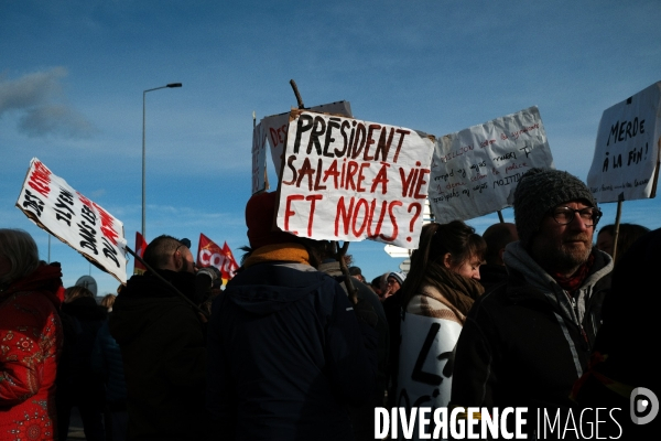 Manifestation contre la réforme des retraites à Aubenas