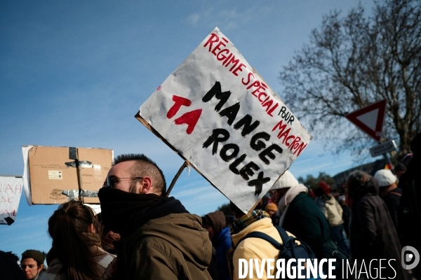 Manifestation contre la réforme des retraites à Aubenas