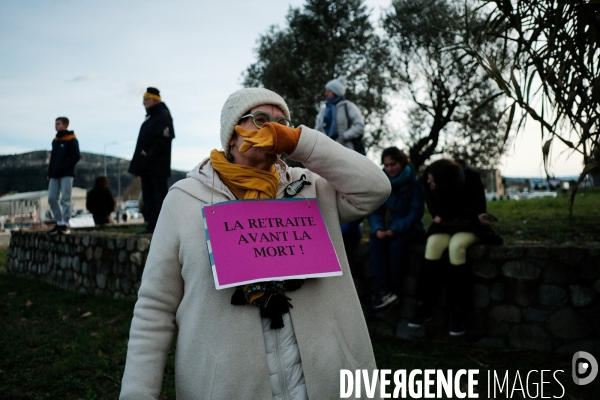 Manifestation contre la réforme des retraites à Aubenas