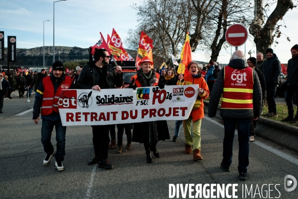 Manifestation contre la réforme des retraites à Aubenas