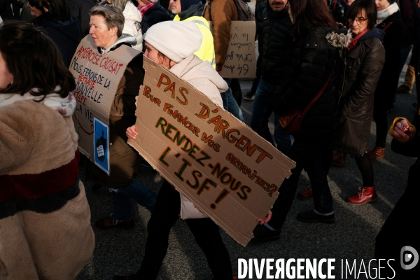 Manifestation contre la réforme des retraites à Aubenas