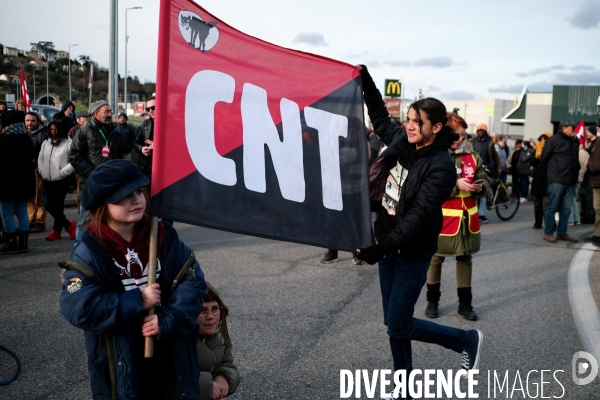 Manifestation contre la réforme des retraites à Aubenas