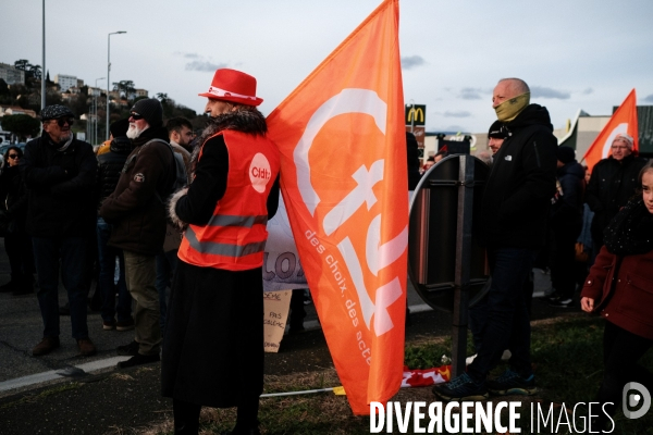 Manifestation contre la réforme des retraites à Aubenas