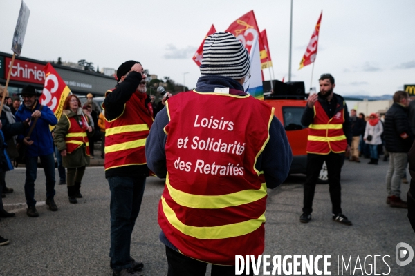 Manifestation contre la réforme des retraites à Aubenas