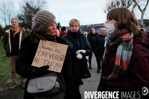 Manifestation contre la réforme des retraites à Aubenas