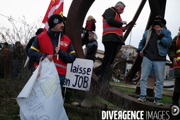 Manifestation contre la réforme des retraites à Aubenas