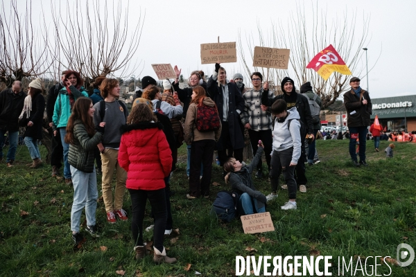 Manifestation contre la réforme des retraites à Aubenas