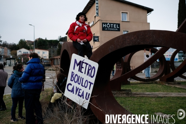 Manifestation contre la réforme des retraites à Aubenas