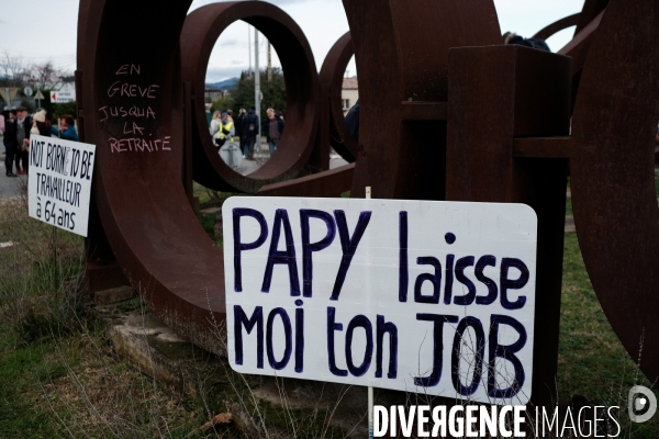 Manifestation contre la réforme des retraites à Aubenas