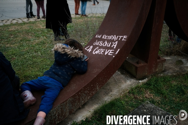 Manifestation contre la réforme des retraites à Aubenas