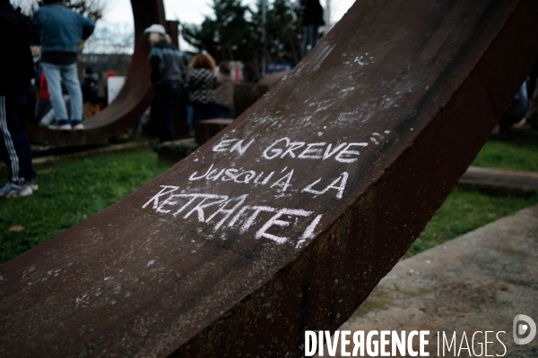 Manifestation contre la réforme des retraites à Aubenas