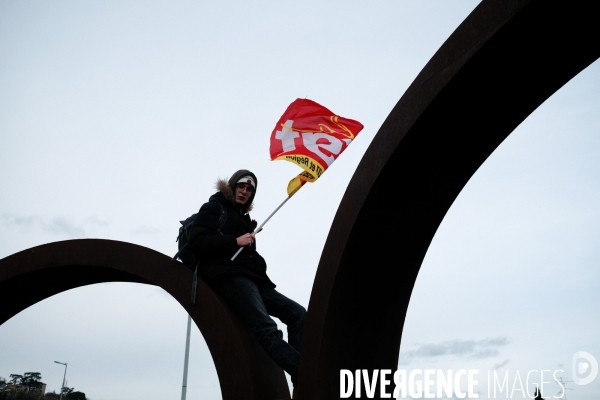 Manifestation contre la réforme des retraites à Aubenas