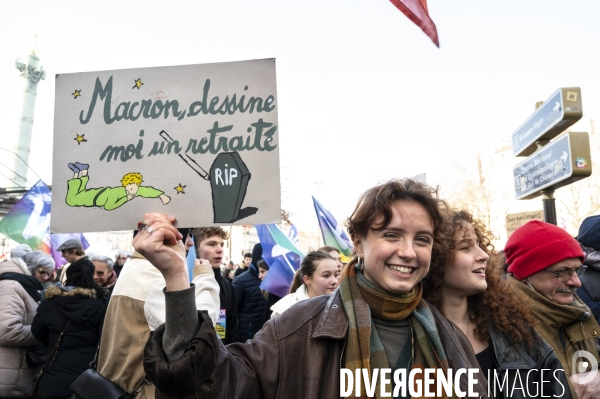 La jeunesse manifeste contre la reforme des retraites, à paris