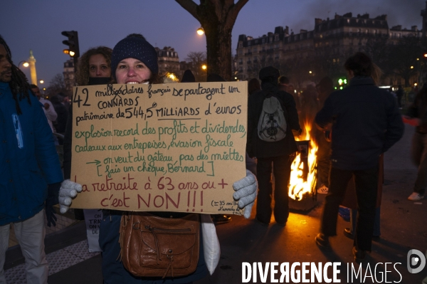 La jeunesse manifeste contre la reforme des retraites, à paris