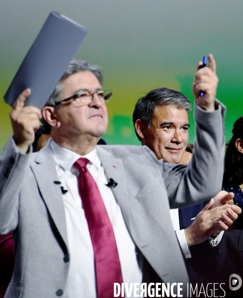 Jean Luc Melenchon avec Olivier Faure