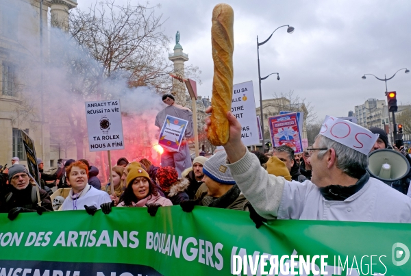 Manifestation du  Collectif pour la survie de la boulangerie et de l artisanat 