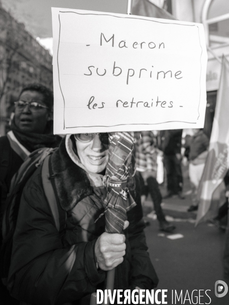 FRA-Manifestation-Reforme Retraite- Jeunes et LFI -Paris