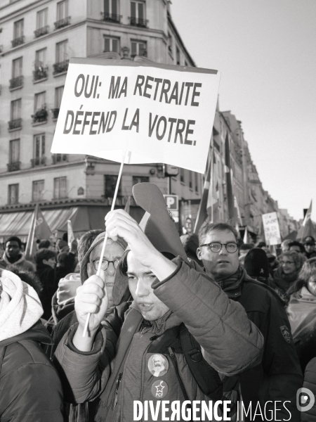 FRA-Manifestation-Reforme Retraite- Jeunes et LFI -Paris