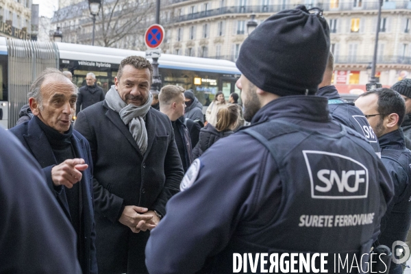 Eric ZEMMOUR devant la  Gare du Nord contre l insécurité dans les transports
