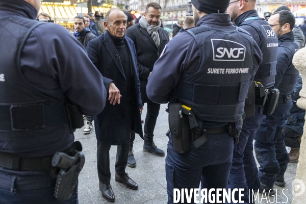 Eric ZEMMOUR devant la  Gare du Nord contre l insécurité dans les transports