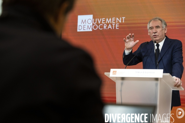 Voeux du MODEM et de François BAYROU à la presse.