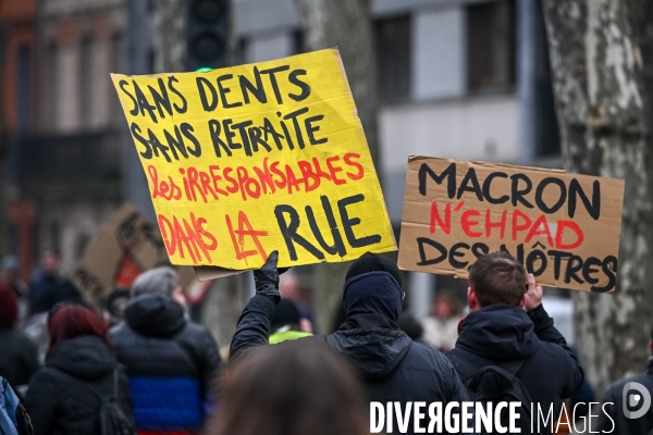 Toulouse : 2eme manifestation contre la reforme de la retraite