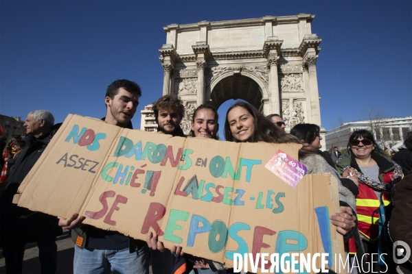 Deuxième manifestation contre la réforme de la retraite à Marseille