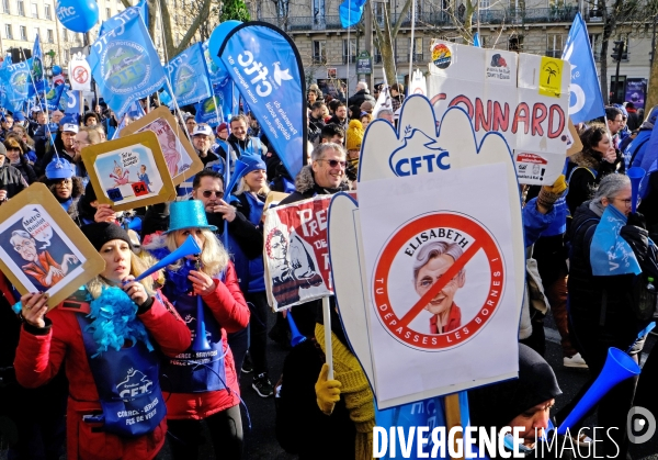 2 éme manifestation nationale contre la reforme des retraites du gouvernement Borne