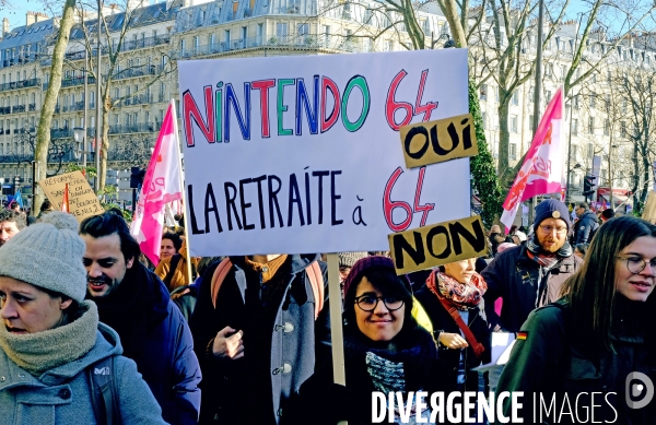 2 éme manifestation nationale contre la reforme des retraites du gouvernement Borne