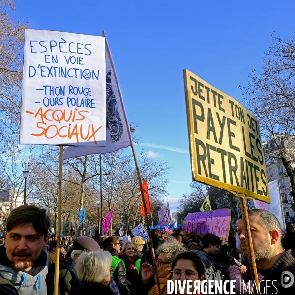 2 éme manifestation nationale contre la reforme des retraites du gouvernement Borne