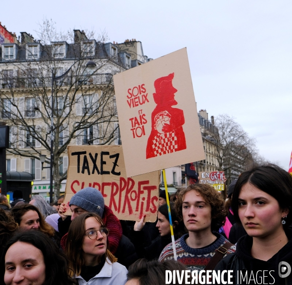 2 éme manifestation nationale contre la reforme des retraites du gouvernement Borne