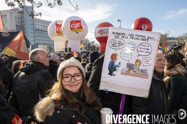 Les jeunes à la manifestation contre la reforme des retraites, paris