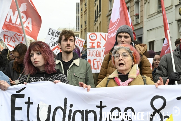 Les jeunes à la manifestation contre la reforme des retraites, paris