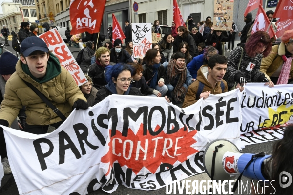 Les jeunes à la manifestation contre la reforme des retraites, paris