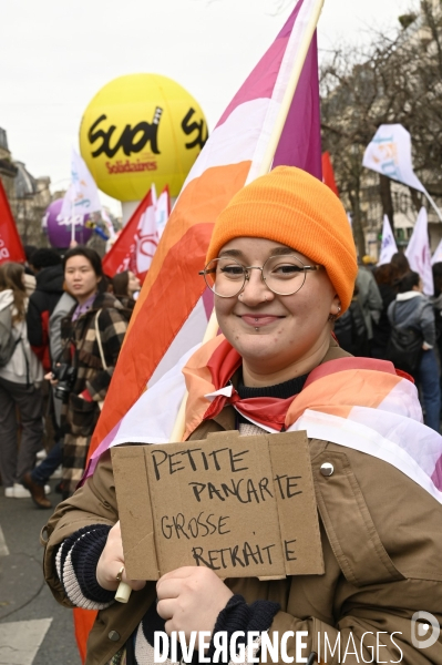 Les jeunes à la manifestation contre la reforme des retraites, paris