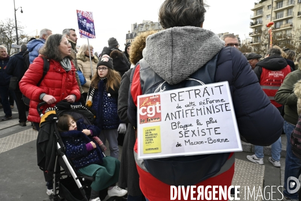 Les jeunes à la manifestation contre la reforme des retraites, paris